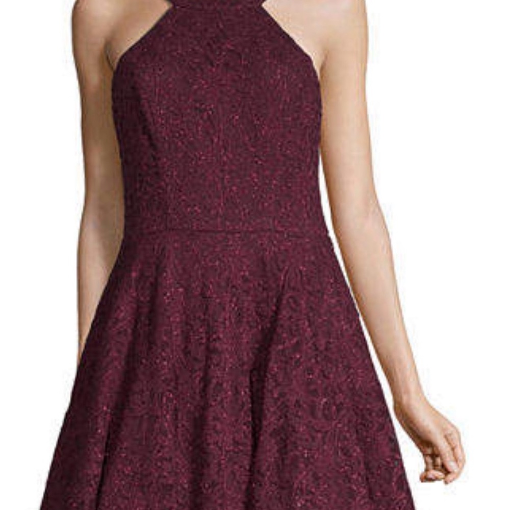 B. Smart Red Halter A-line Mini Dress